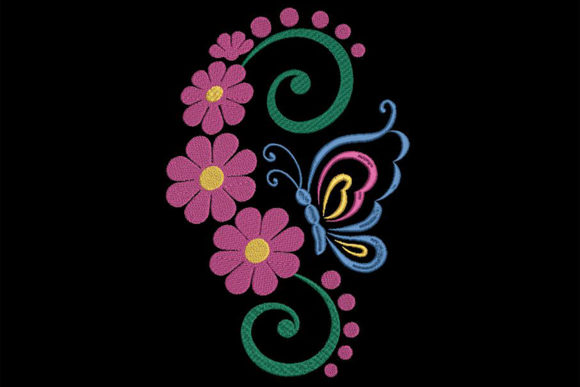 Flowers and Butterfly: A Seasonal Embroidery Gem