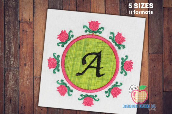 Frame with Flowers Applique