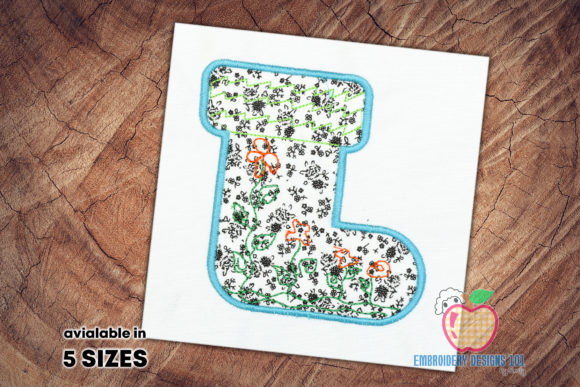 Shoe Designed with Flowers Applique